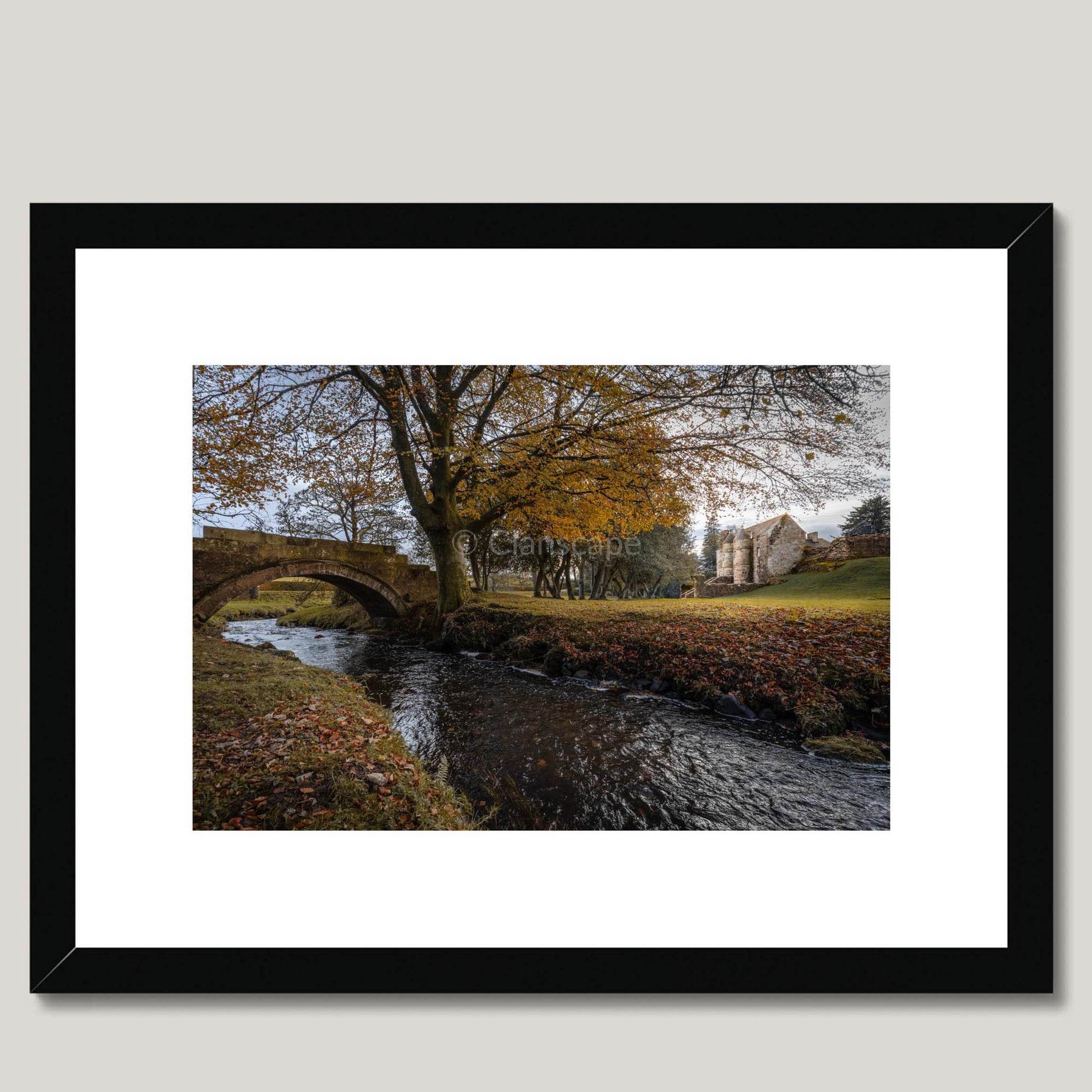 Clan Muir - Rowallan Castle - Framed & Mounted Photo Print 16"x12" Black