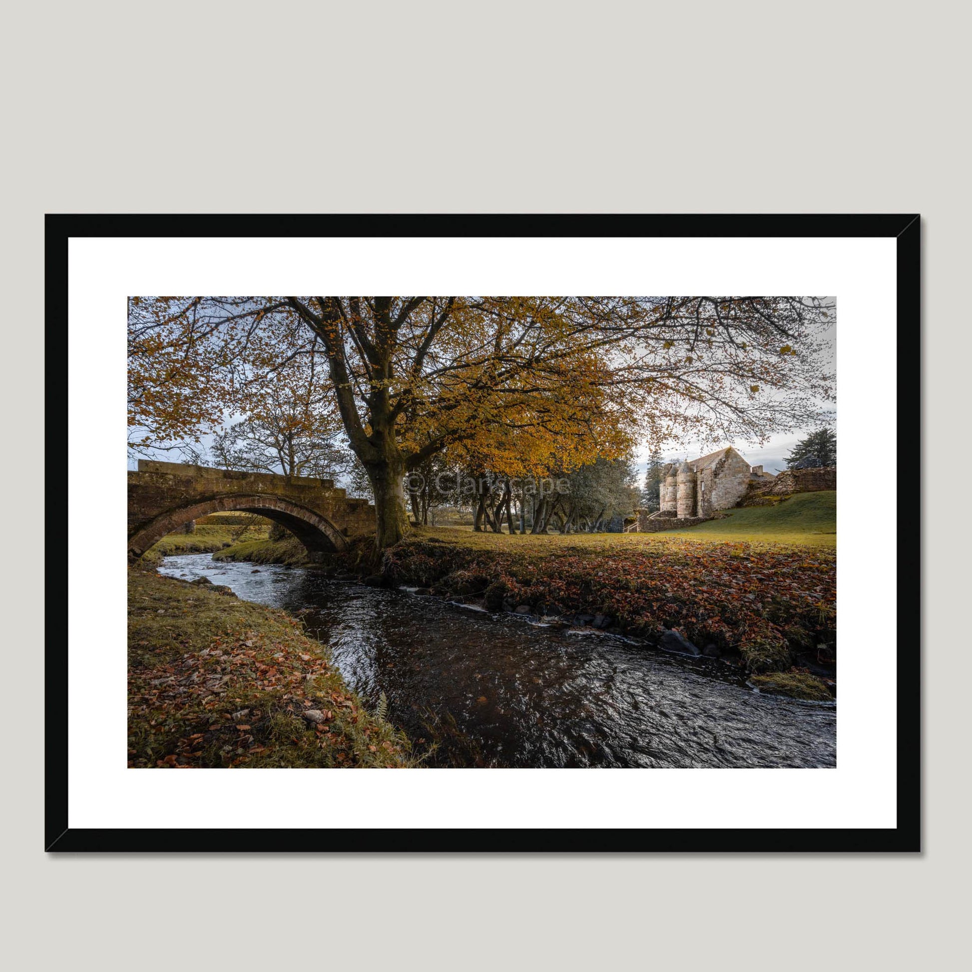 Clan Muir - Rowallan Castle - Framed & Mounted Photo Print 28"x20" Black