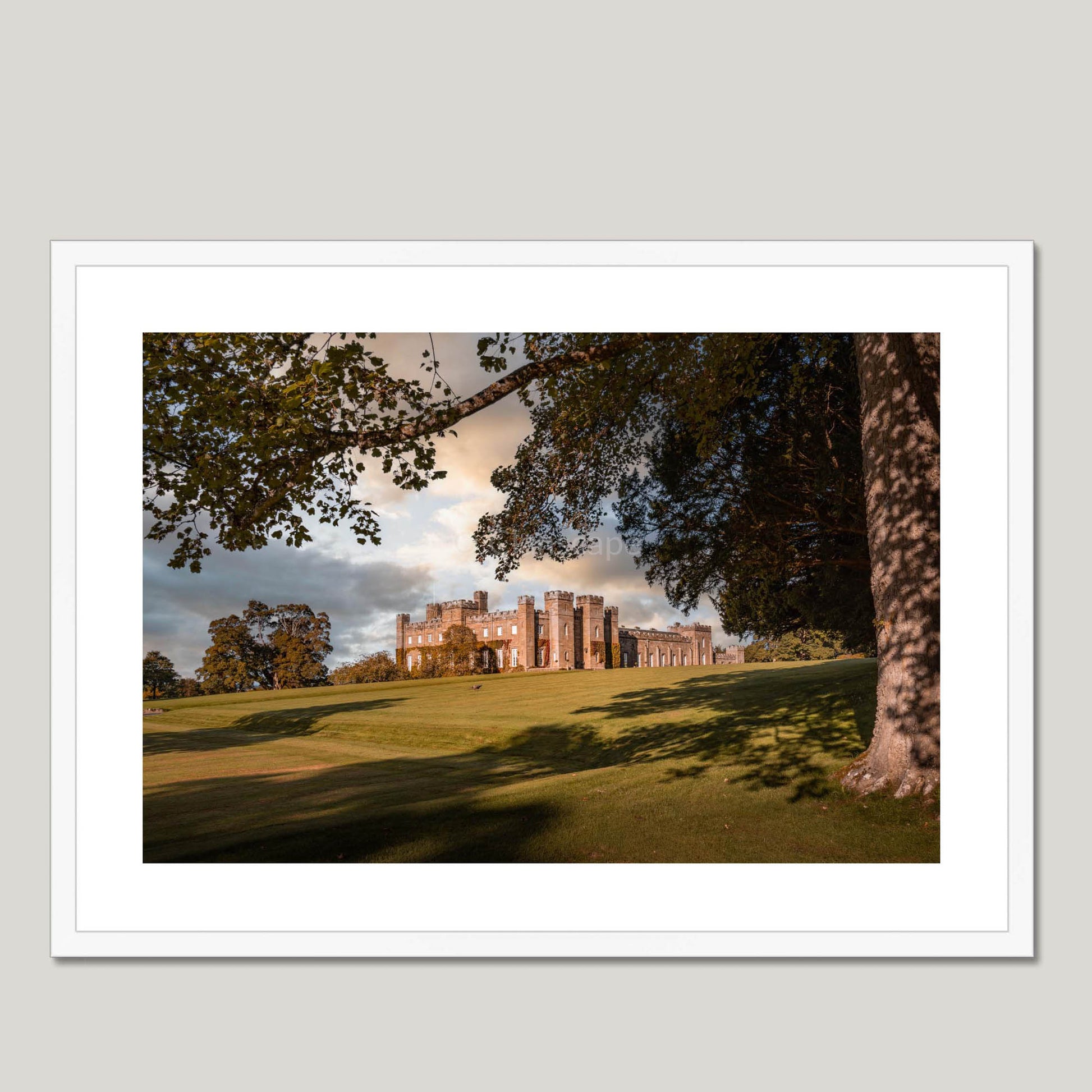 Clan Murray - Scone Palace - Framed & Mounted Photo Print 28"x20" White