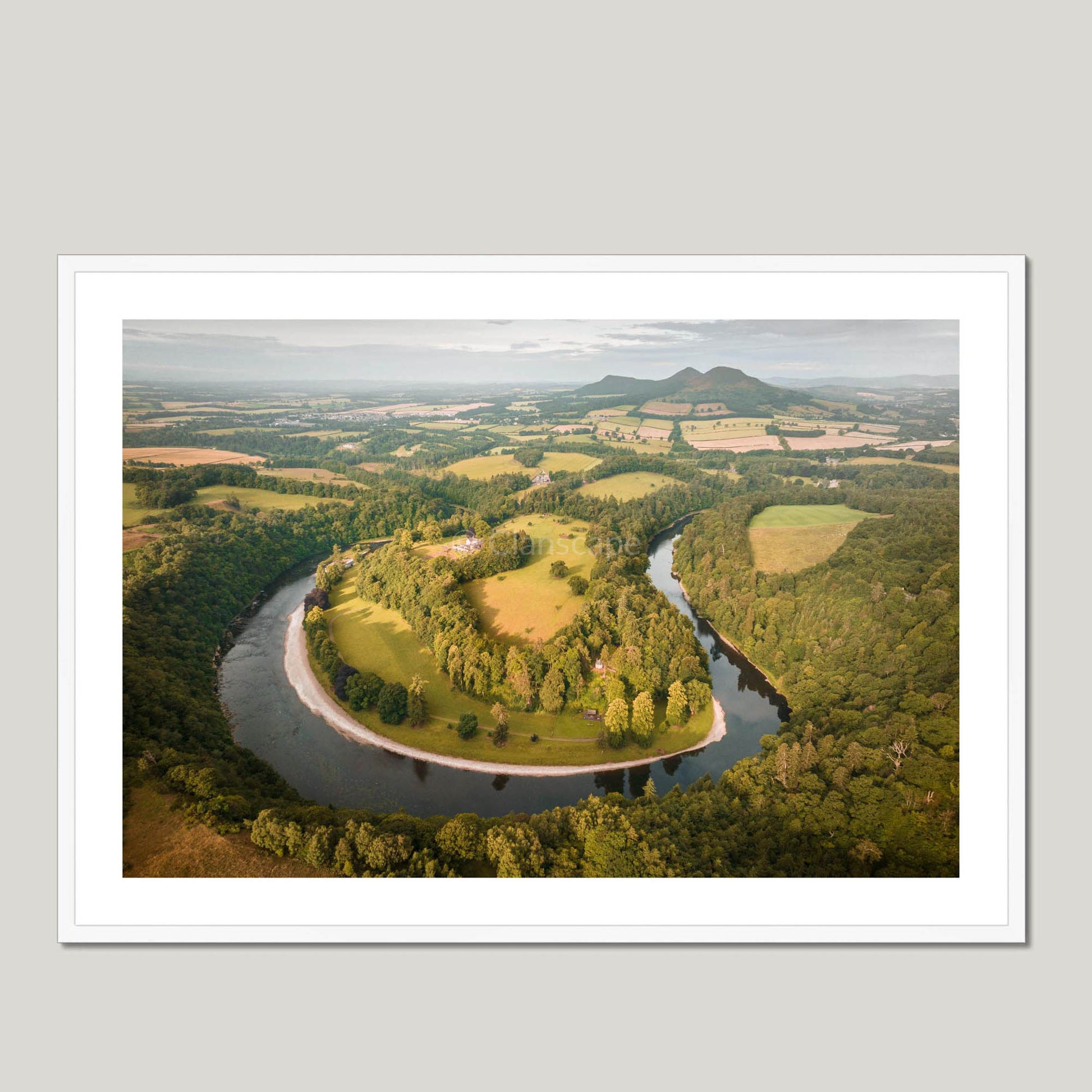 Clan Scott - Scott’s View - Framed & Mounted Photo Print 40"x28" White