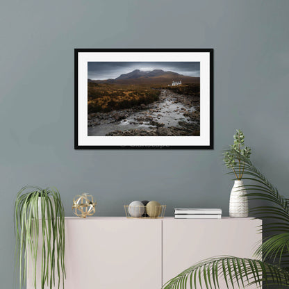 Clan Mackinnon - Allt Dearg Cottage and Sgùrr nan Gillean - Framed & Mounted Photo Print