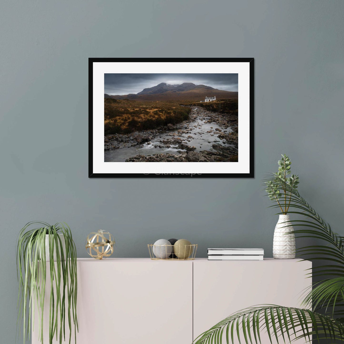 Clan Macleod - Allt Dearg Cottage and Sgùrr nan Gillean - Framed & Mounted Photo Print