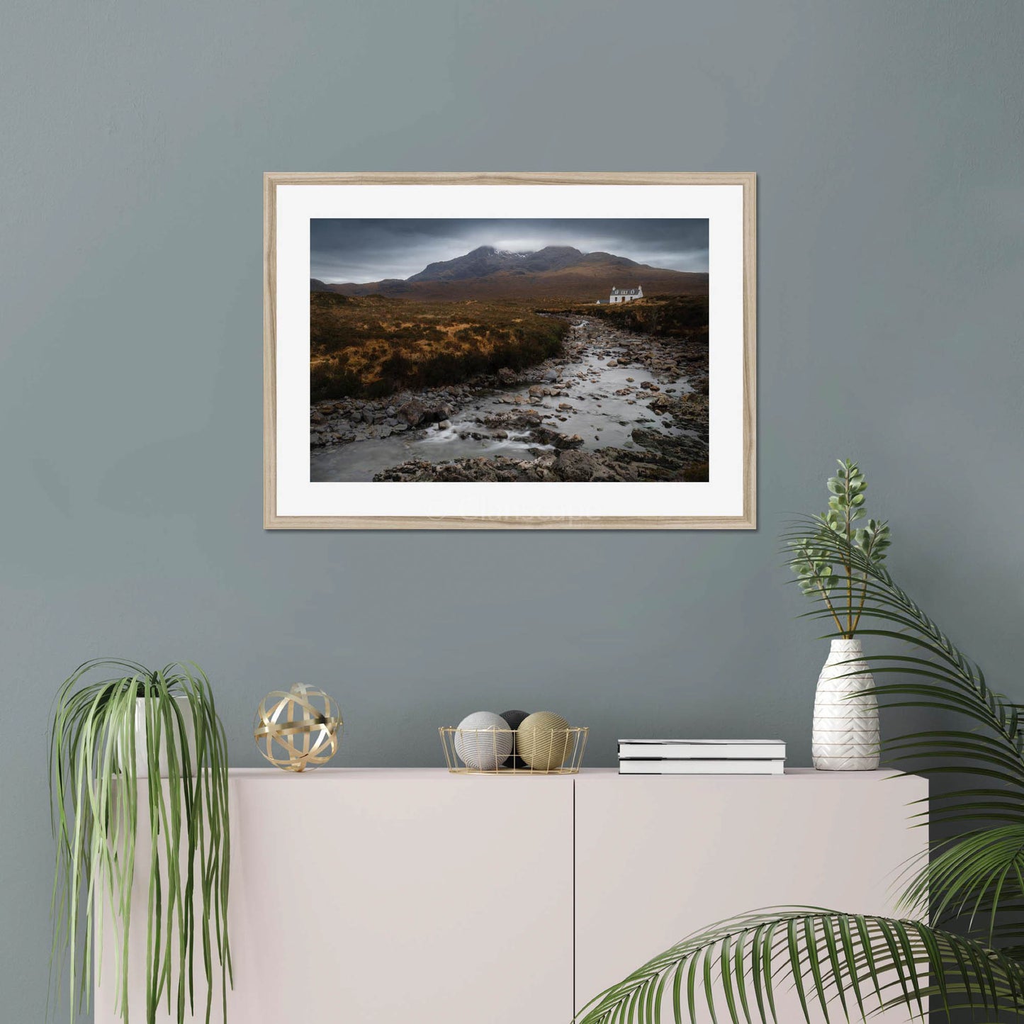 Clan Mackinnon - Allt Dearg Cottage and Sgùrr nan Gillean - Framed & Mounted Photo Print