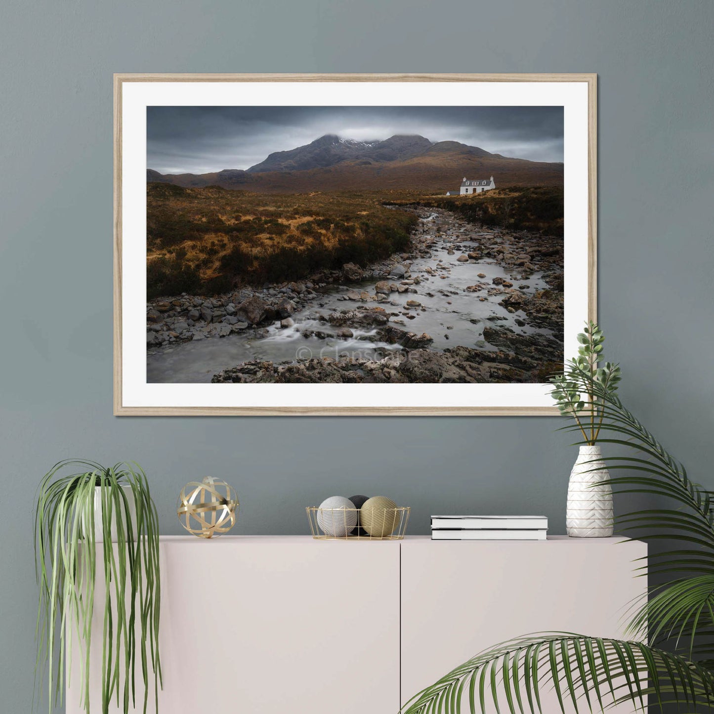 Clan Mackinnon - Allt Dearg Cottage and Sgùrr nan Gillean - Framed & Mounted Photo Print