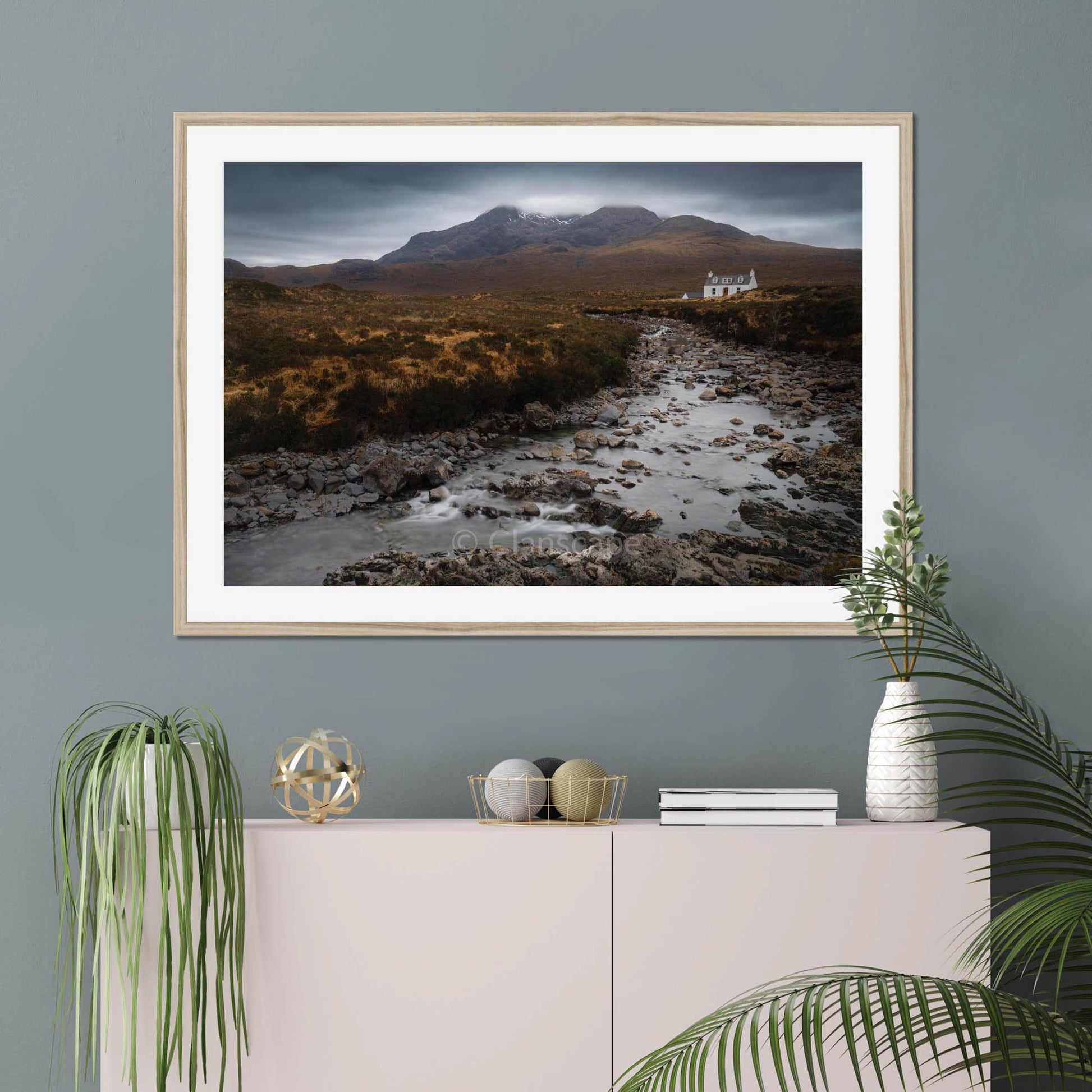 Clan Macleod - Allt Dearg Cottage and Sgùrr nan Gillean - Framed & Mounted Photo Print