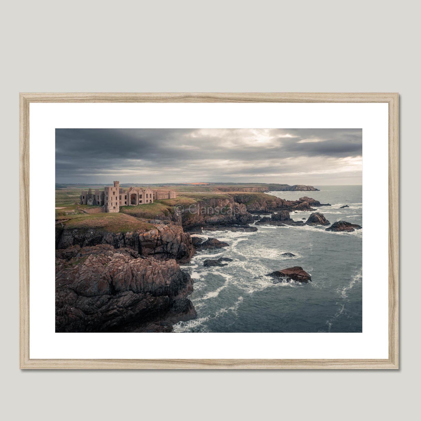 Clan Hay - Slains Castle - Framed & Mounted Photo Print 28"x20" Natural