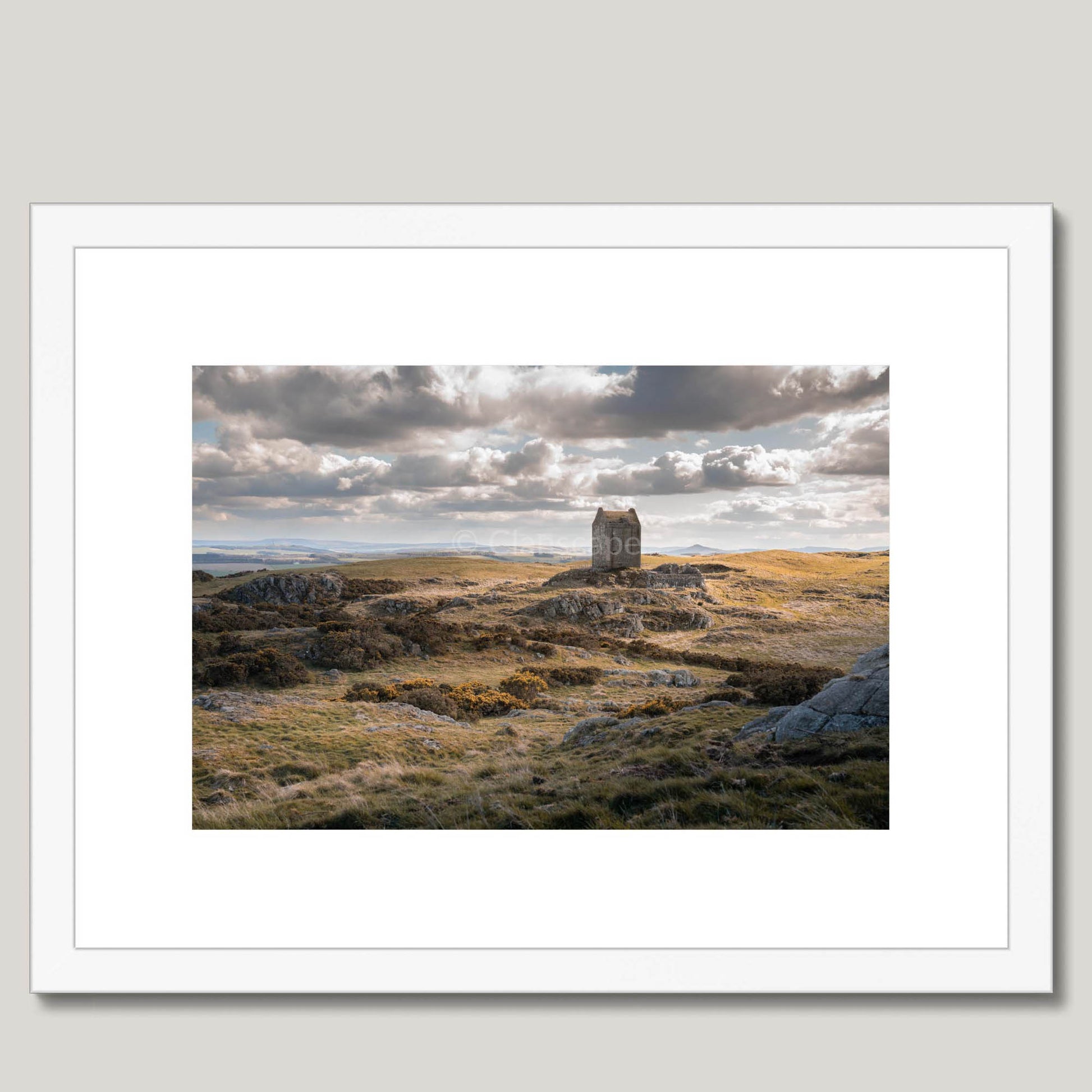 Clan Scott - Smailholm Tower - Framed & Mounted Photo Print 16"x12" White