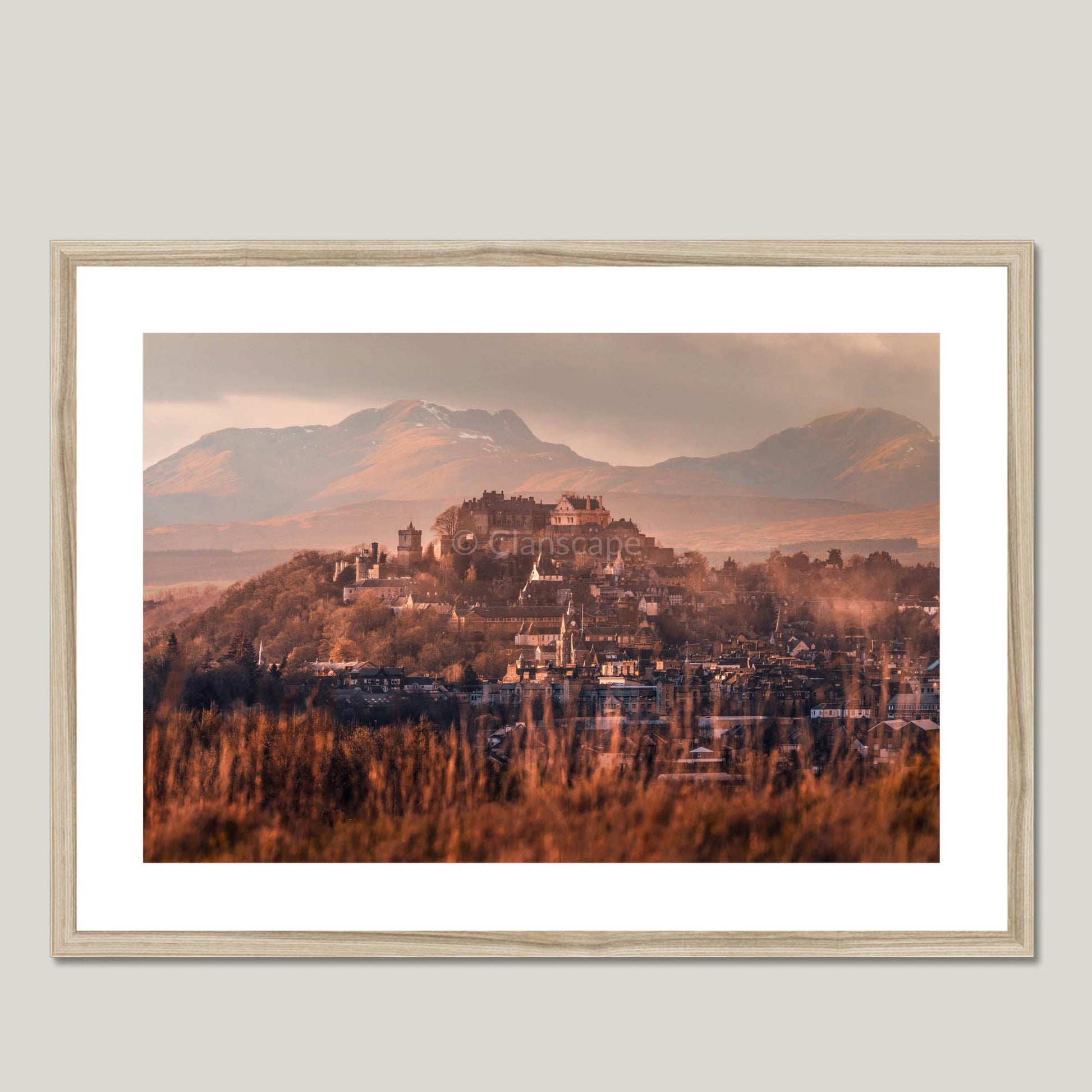 Clan Stewart - Stirling Castle - Framed & Mounted Photo Print 28"x20" Natural