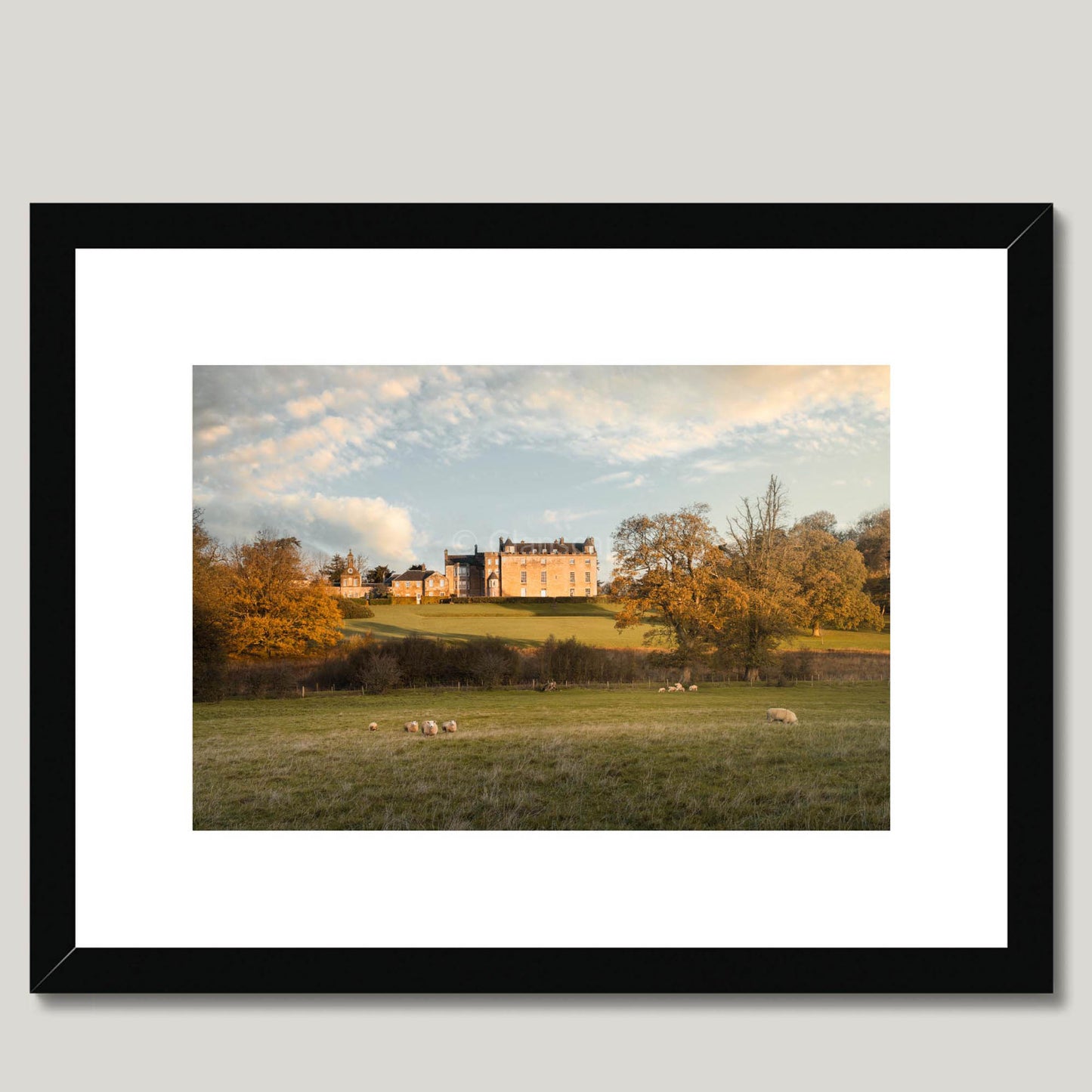 Clan Wallace - Sundrum Castle - Framed & Mounted Photo Print 16"x12" Black