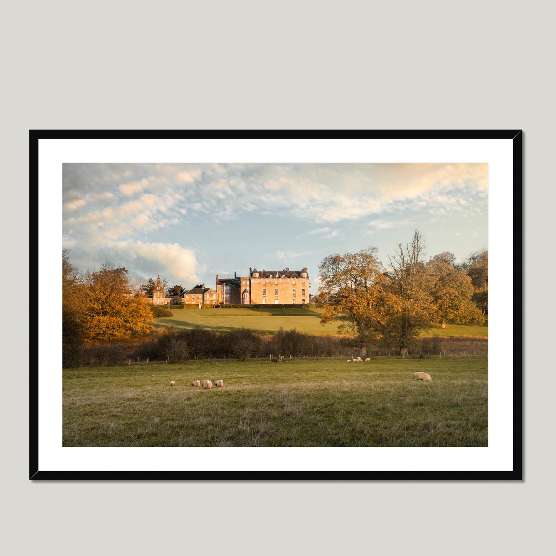 Clan Wallace - Sundrum Castle - Framed & Mounted Photo Print 40"x28" Black