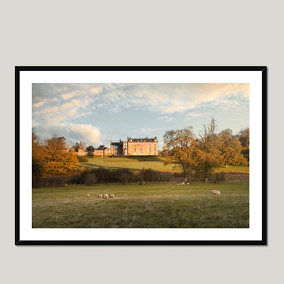 Clan Wallace - Sundrum Castle - Framed & Mounted Photo Print 40"x28" Black