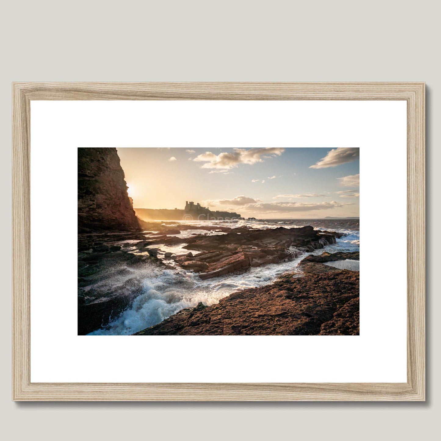 Clan Douglas - Tantallon Castle - Framed & Mounted Photo Print 16"x12" Natural