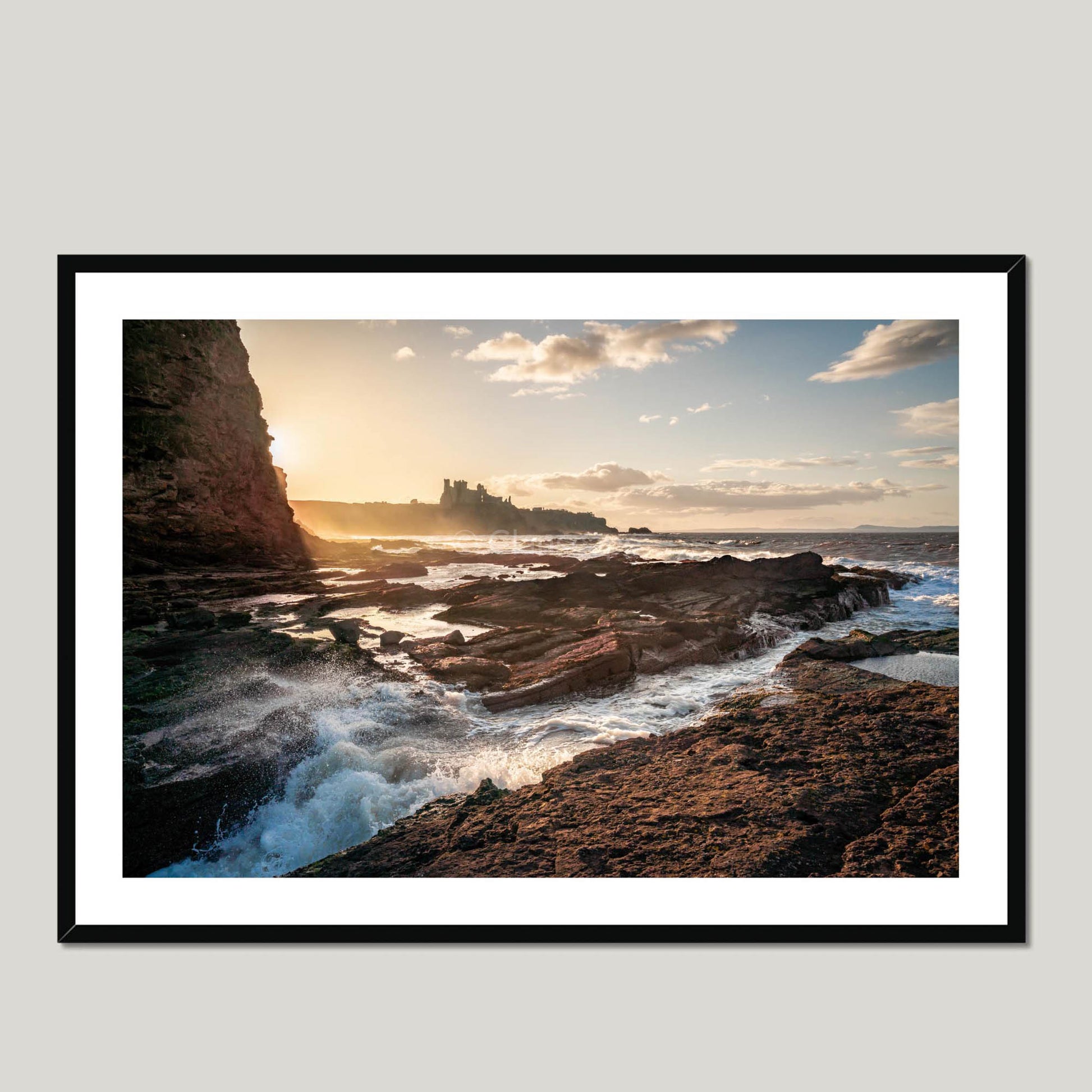 Clan Douglas - Tantallon Castle - Framed & Mounted Photo Print 40"x28" Black