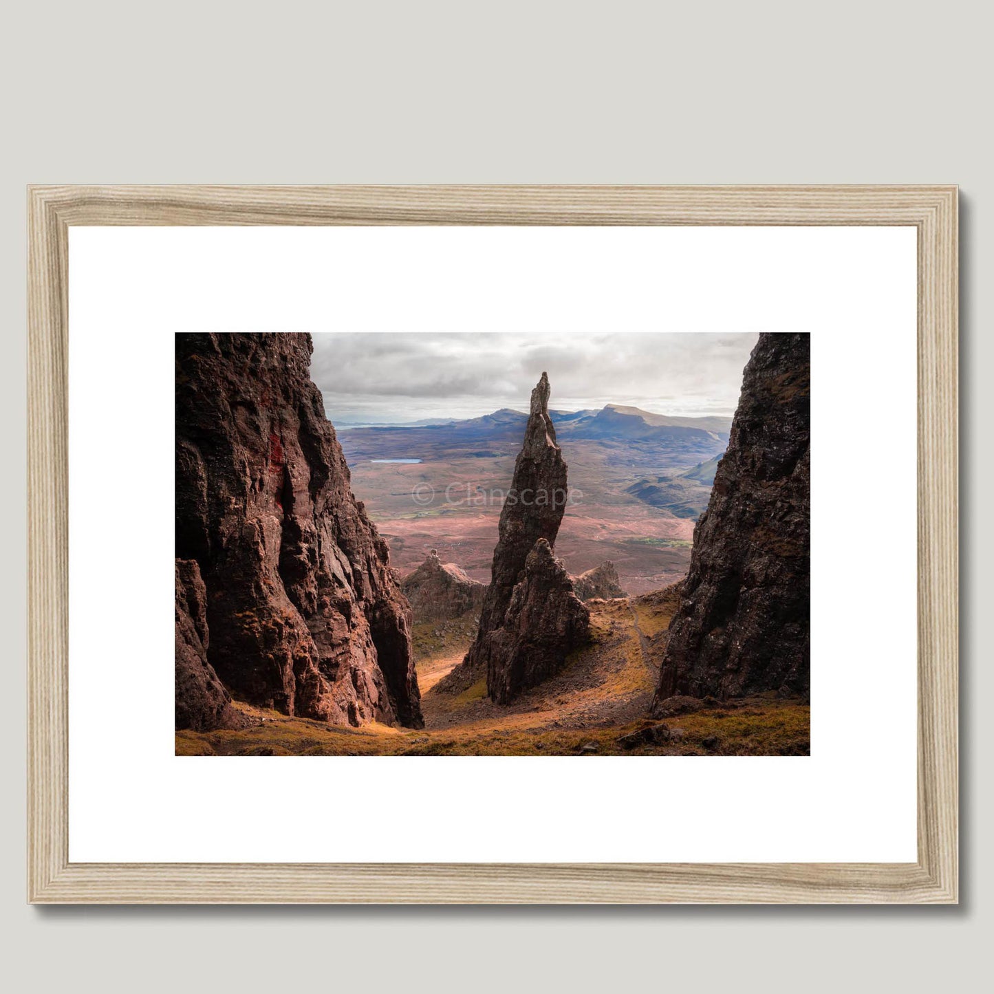 Clan Macdonald of Sleat - The Quiraing Needle - Framed & Mounted Photo Print 16"x12" Natural