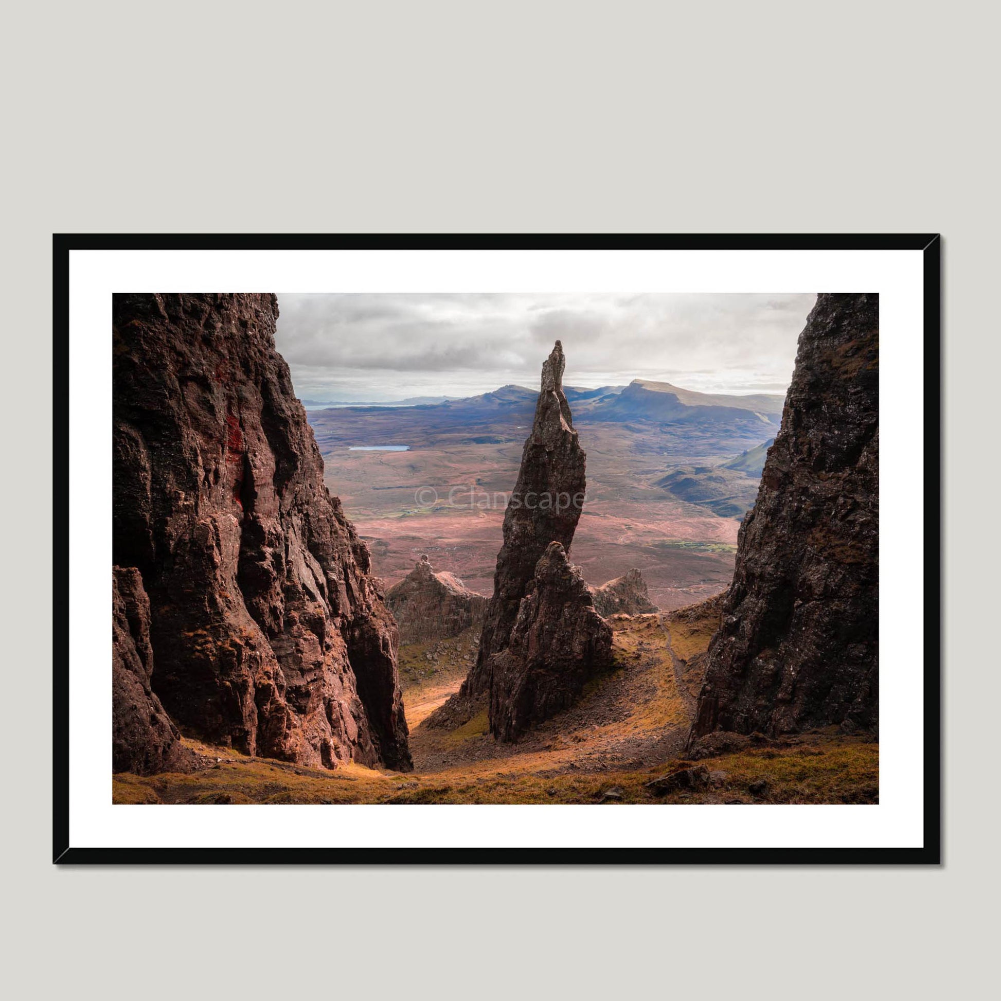 Clan MacNeacail - The Quiraing Needle - Framed & Mounted Photo Print 40"x28" Black