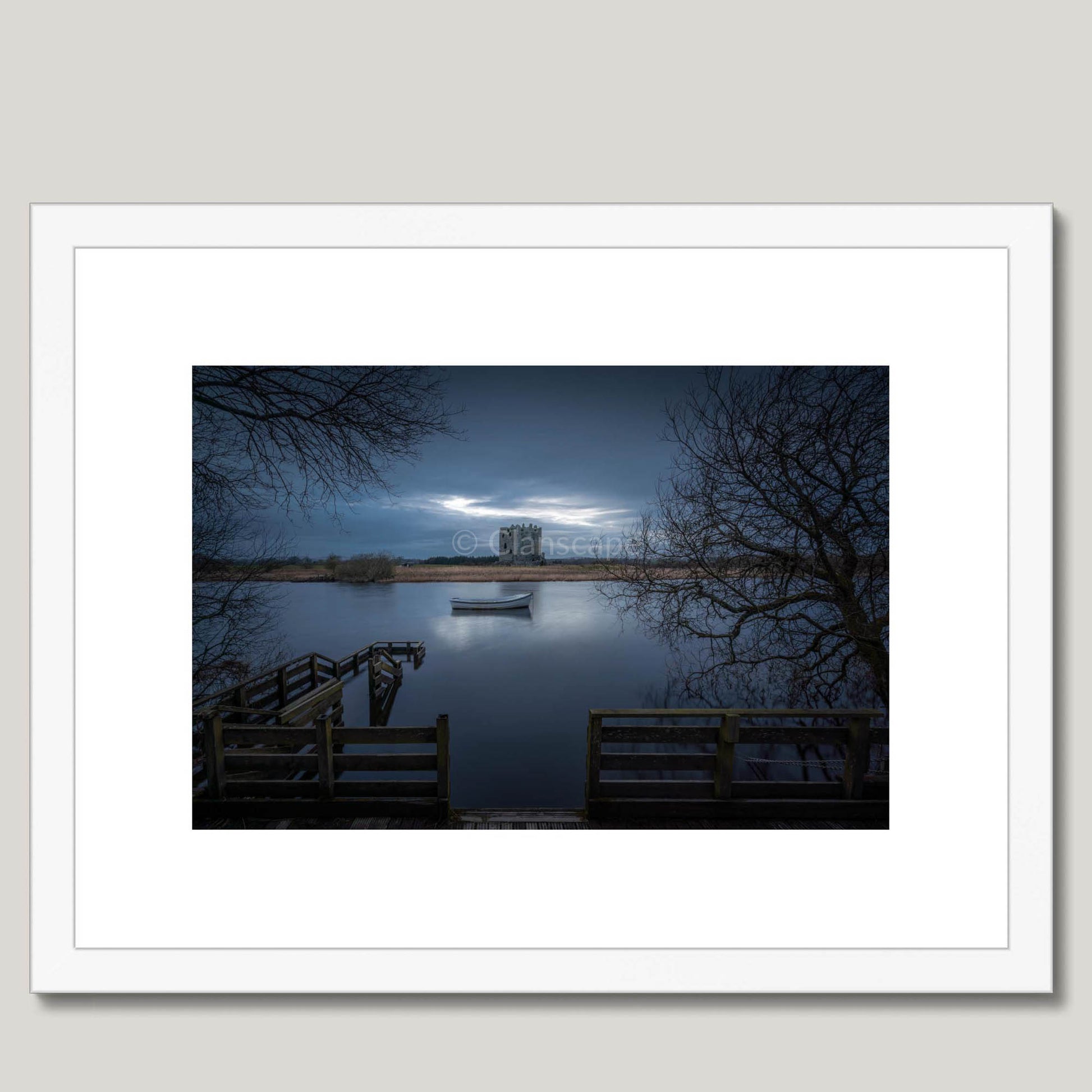 Clan Douglas - Threave Castle - Framed & Mounted Photo Print 16"x12" White