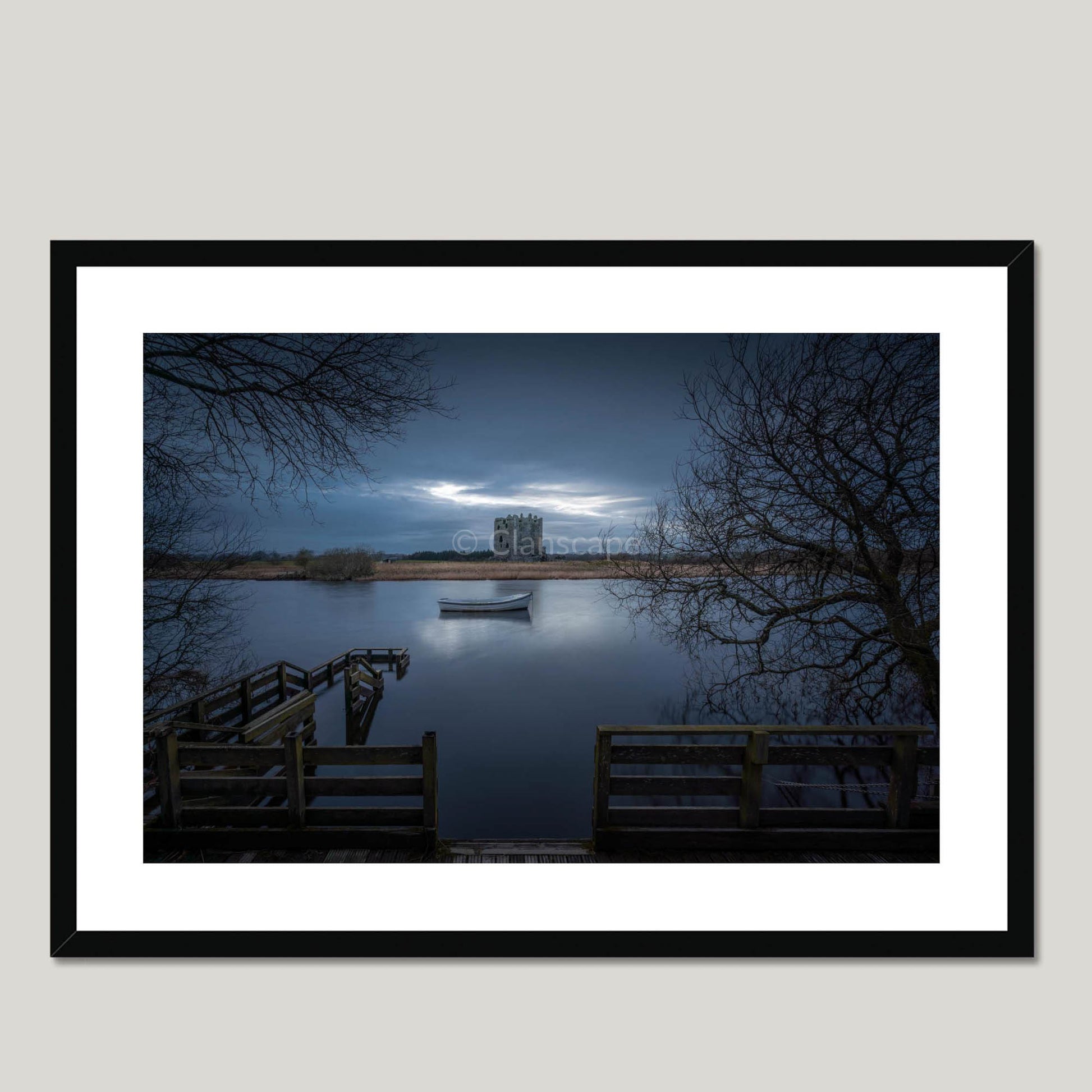 Clan Douglas - Threave Castle - Framed & Mounted Photo Print 28"x20" Black