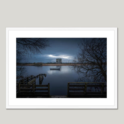 Clan Douglas - Threave Castle - Framed & Mounted Photo Print 28"x20" White