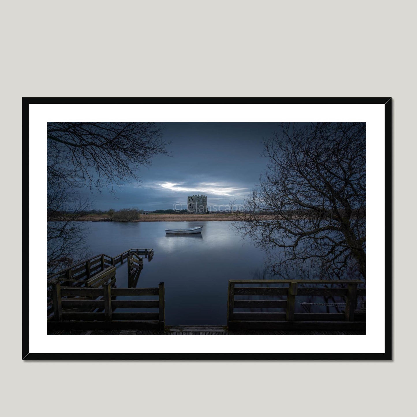 Clan Douglas - Threave Castle - Framed & Mounted Photo Print 40"x28" Black