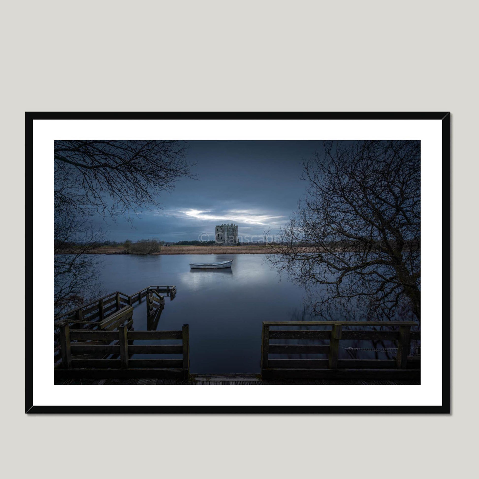 Clan Douglas - Threave Castle - Framed & Mounted Photo Print 40"x28" Black