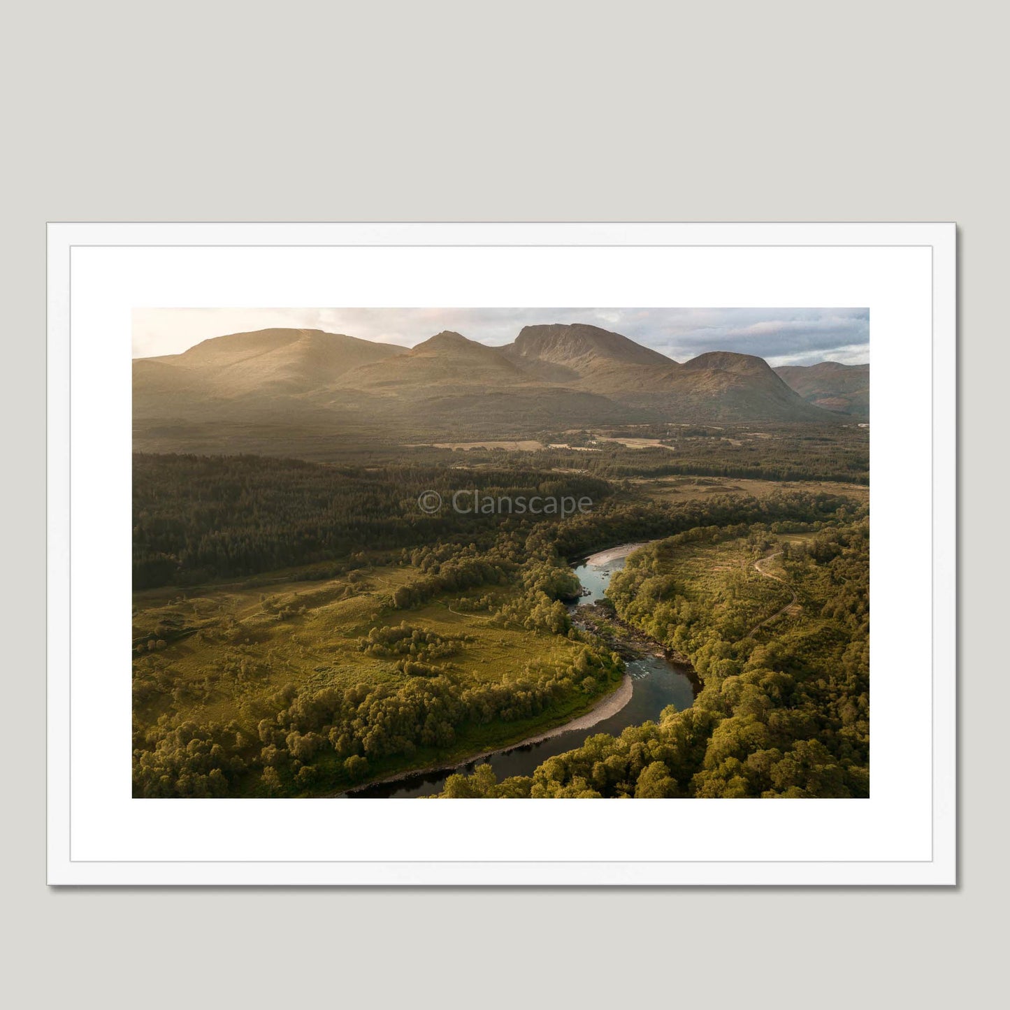 Clan Chattan - Tor Castle - Framed & Mounted Photo Print 28"x20" White Frame