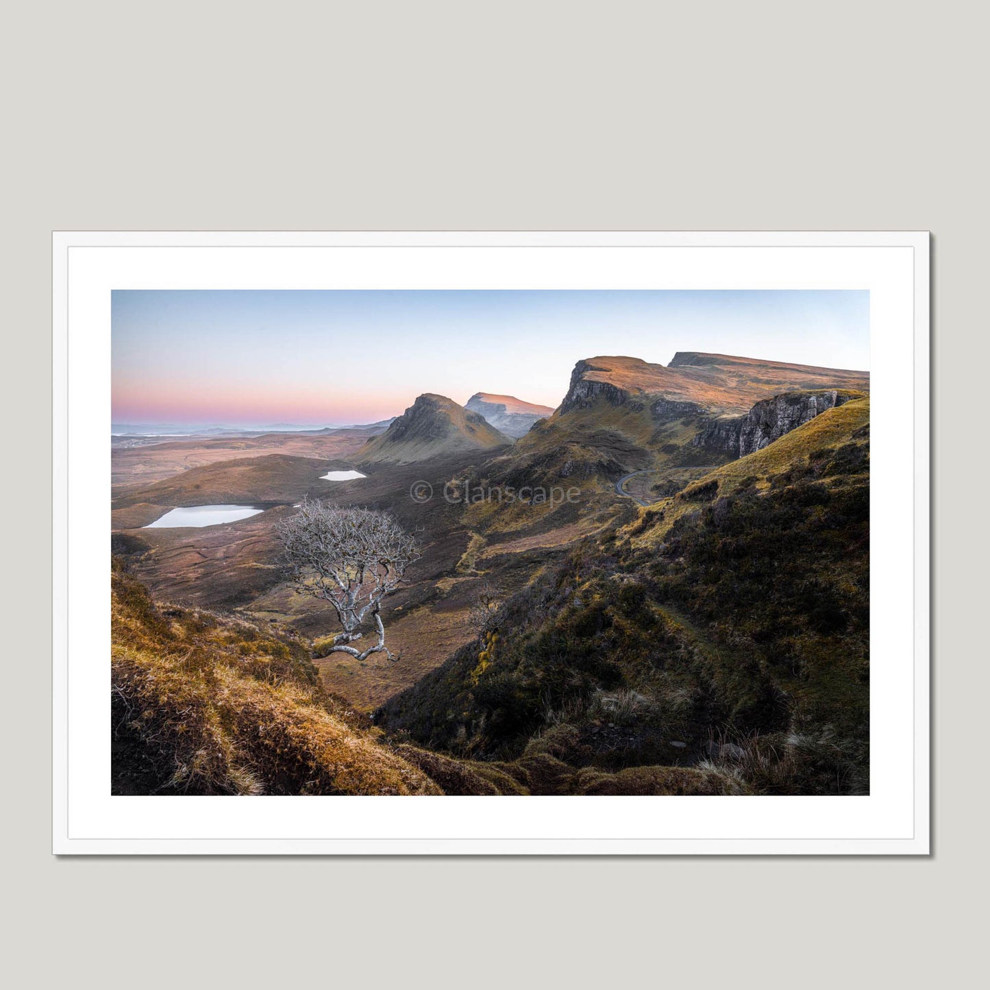 Clan MacDonald of Sleat - Trotternish, Isle of Skye - Framed & Mounted Photo Print 40"x28" White