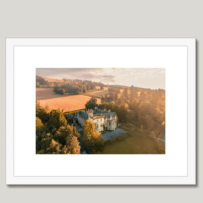 Clan Bain - Tulloch Castle - Framed & Mounted Photo Print 16"x12" White