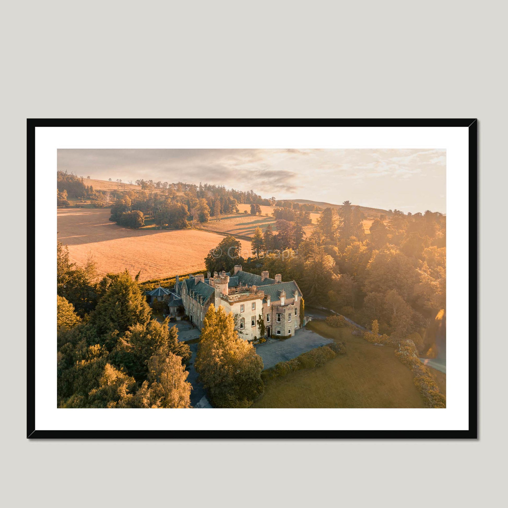 Clan Davidson - Tulloch Castle - Framed & Mounted Photo Print 40"x28" Black