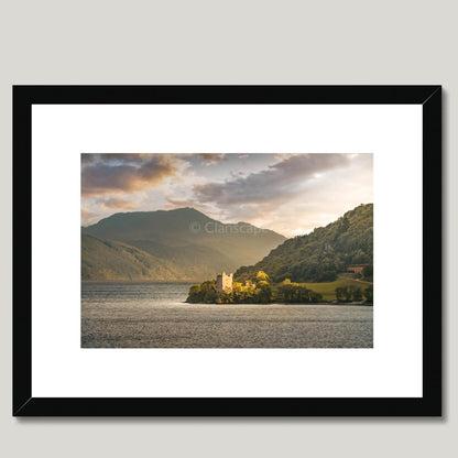 Clan Grant - Urquhart Castle - Framed & Mounted Photo Print 16"x12" Black