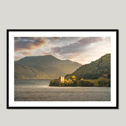 Clan Grant - Urquhart Castle - Framed & Mounted Photo Print 40"x28" Black