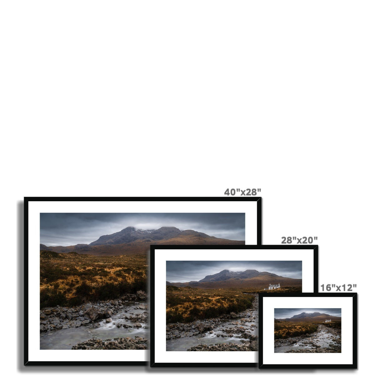 Clan Mackinnon - Allt Dearg Cottage and Sgùrr nan Gillean - Framed & Mounted Photo Print