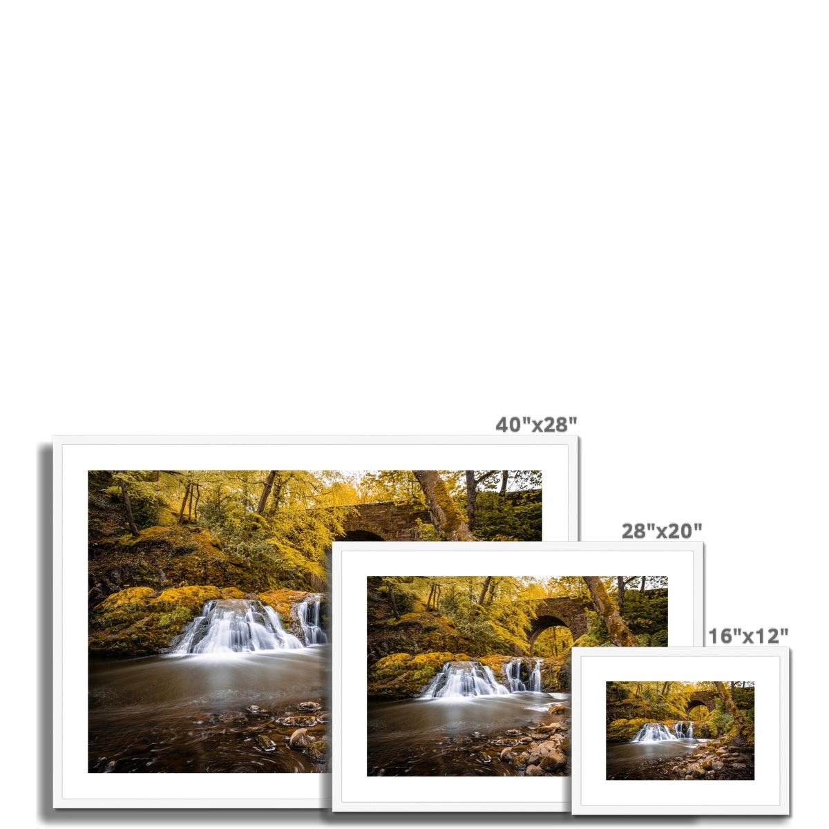 Clan Elliot - Arbirlot Waterfall - Framed & Mounted Photo Print