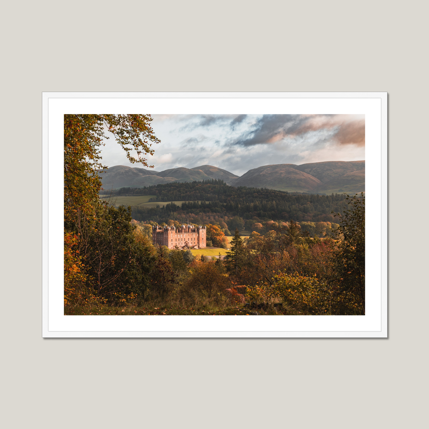 Clan Douglas - Drumlanrig Castle - Framed & Mounted Photo Print 40"x28" White